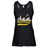 Milwaukee Baseball Home Run City Skyline Ladies Essential Flowy Tank