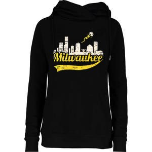 Milwaukee Baseball Home Run City Skyline Womens Funnel Neck Pullover Hood