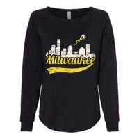 Milwaukee Baseball Home Run City Skyline Womens California Wash Sweatshirt