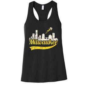 Milwaukee Baseball Home Run City Skyline Women's Racerback Tank