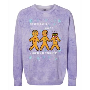 My Butt Hurts Funny Christmas Cookie Gingerbread Man What Colorblast Crewneck Sweatshirt