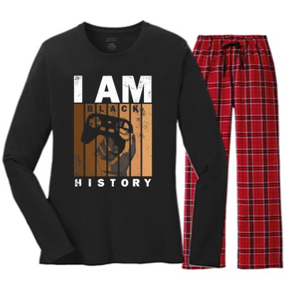 Melanin Black History Month Design For Video Games Lovers Women's Long Sleeve Flannel Pajama Set 