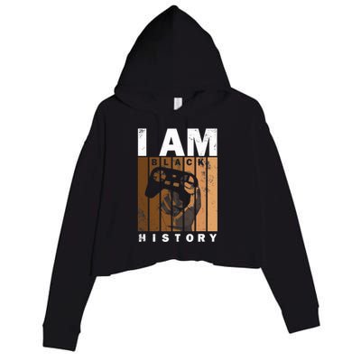 Melanin Black History Month Design For Video Games Lovers Crop Fleece Hoodie