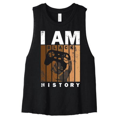 Melanin Black History Month Design For Video Games Lovers Women's Racerback Cropped Tank