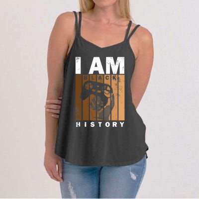 Melanin Black History Month Design For Video Games Lovers Women's Strappy Tank