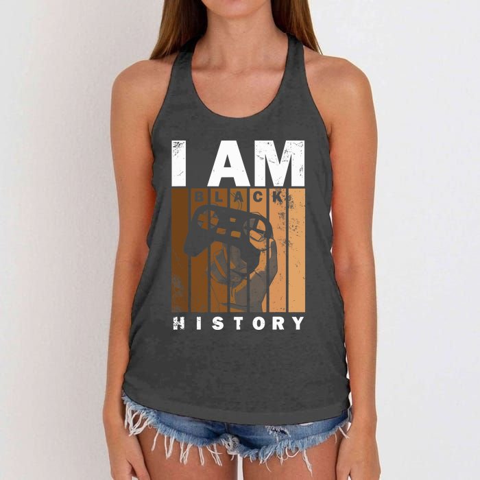 Melanin Black History Month Design For Video Games Lovers Women's Knotted Racerback Tank