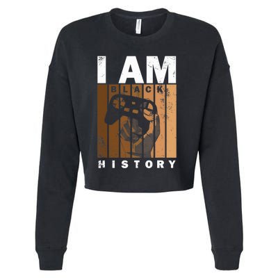 Melanin Black History Month Design For Video Games Lovers Cropped Pullover Crew