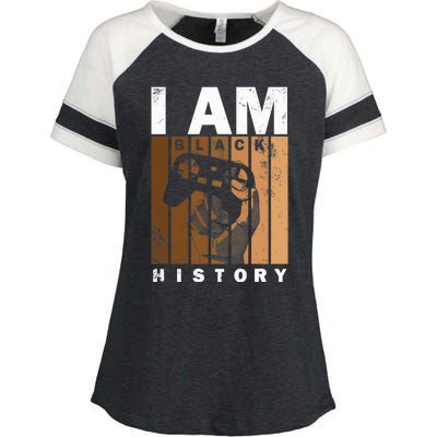 Melanin Black History Month Design For Video Games Lovers Enza Ladies Jersey Colorblock Tee