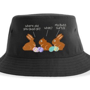 My Butt Hurts Chocolate Bunny Easter Funny Sustainable Bucket Hat