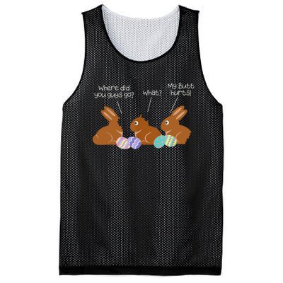 My Butt Hurts Chocolate Bunny Easter Funny Mesh Reversible Basketball Jersey Tank