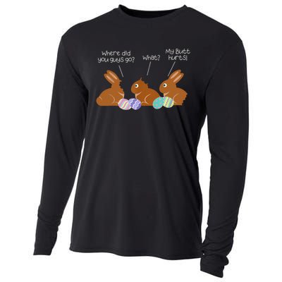 My Butt Hurts Chocolate Bunny Easter Funny Cooling Performance Long Sleeve Crew