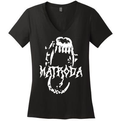 Matroda Bite Heavyweight Women's V-Neck T-Shirt