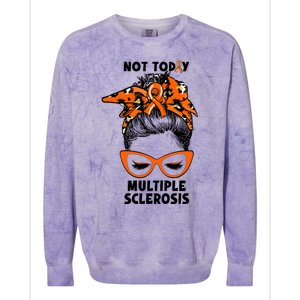 Messy Bun Hair Multiple Sclerosis Awareness Colorblast Crewneck Sweatshirt