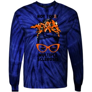 Messy Bun Hair Multiple Sclerosis Awareness Tie-Dye Long Sleeve Shirt