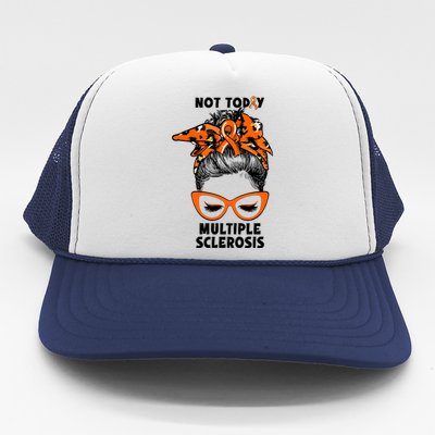 Messy Bun Hair Multiple Sclerosis Awareness Trucker Hat