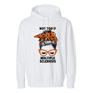 Messy Bun Hair Multiple Sclerosis Awareness Garment-Dyed Fleece Hoodie