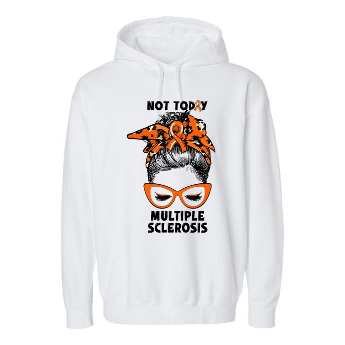 Messy Bun Hair Multiple Sclerosis Awareness Garment-Dyed Fleece Hoodie