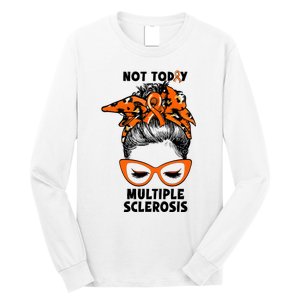 Messy Bun Hair Multiple Sclerosis Awareness Long Sleeve Shirt