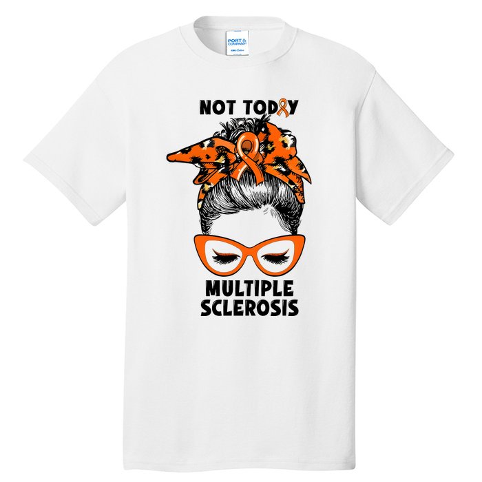 Messy Bun Hair Multiple Sclerosis Awareness Tall T-Shirt