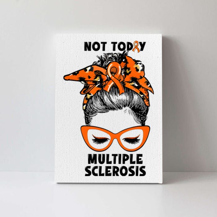 Messy Bun Hair Multiple Sclerosis Awareness Canvas