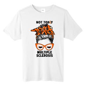 Messy Bun Hair Multiple Sclerosis Awareness Tall Fusion ChromaSoft Performance T-Shirt