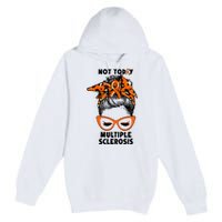 Messy Bun Hair Multiple Sclerosis Awareness Premium Pullover Hoodie