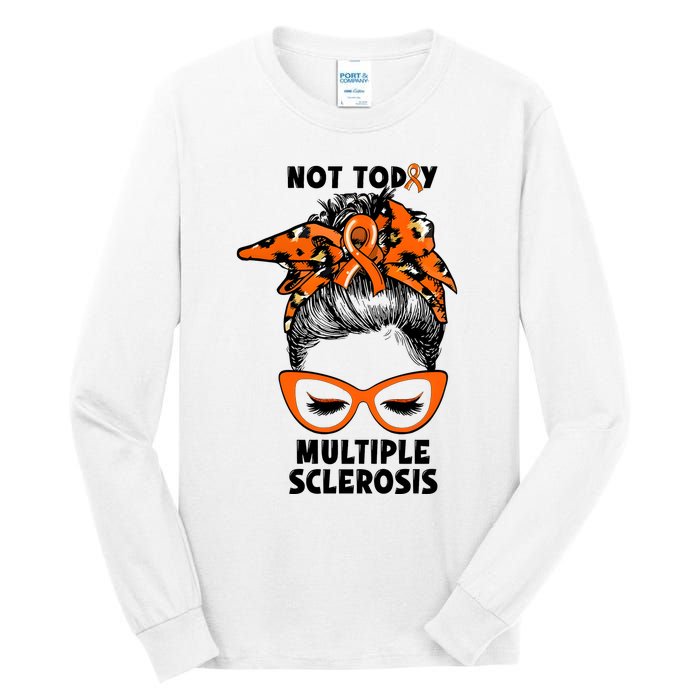 Messy Bun Hair Multiple Sclerosis Awareness Tall Long Sleeve T-Shirt