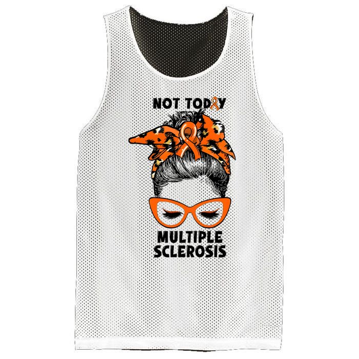 Messy Bun Hair Multiple Sclerosis Awareness Mesh Reversible Basketball Jersey Tank