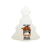 Messy Bun Hair Multiple Sclerosis Awareness Ceramic Tree Ornament