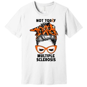 Messy Bun Hair Multiple Sclerosis Awareness Premium T-Shirt