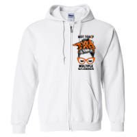 Messy Bun Hair Multiple Sclerosis Awareness Full Zip Hoodie