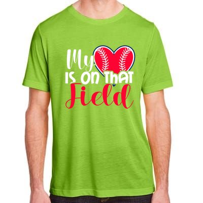 My Baseball Heart Is On That Field Gift Adult ChromaSoft Performance T-Shirt