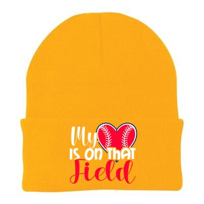 My Baseball Heart Is On That Field Gift Knit Cap Winter Beanie