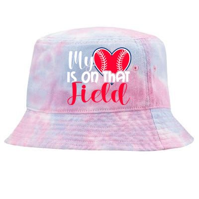 My Baseball Heart Is On That Field Gift Tie-Dyed Bucket Hat