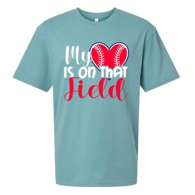 My Baseball Heart Is On That Field Gift Sueded Cloud Jersey T-Shirt