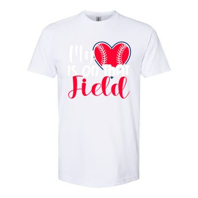 My Baseball Heart Is On That Field Gift Softstyle® CVC T-Shirt