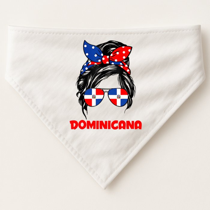 Messy Bun Hair Dominicana Dominican Girl Dominicana Republic USA-Made Doggie Bandana