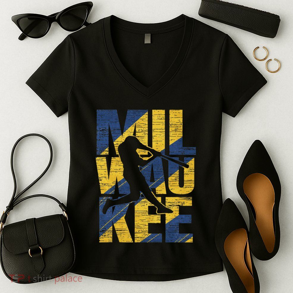 Milwaukee Baseball Home Run Game Day Women's V-Neck T-Shirt
