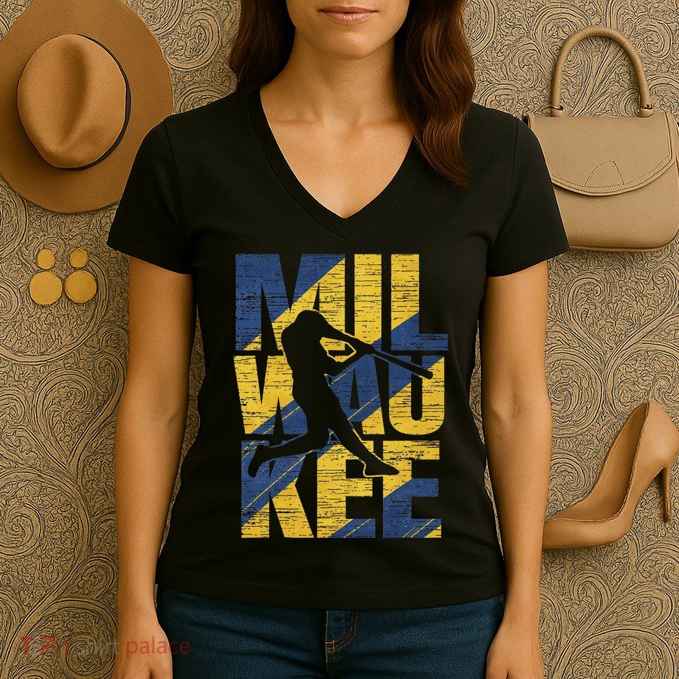 Milwaukee Baseball Home Run Game Day Women's V-Neck T-Shirt