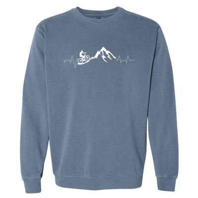 Mountain Bike Heartbeat Cute Bike Heartbeat Gift Garment-Dyed Sweatshirt