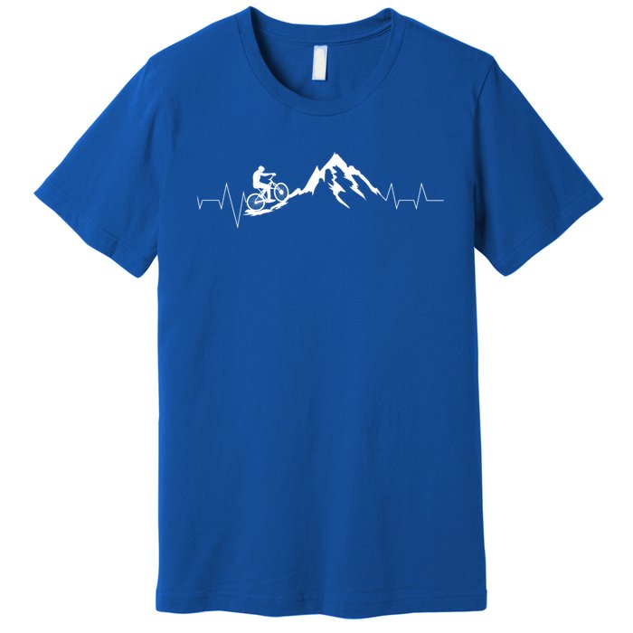 Mountain Bike Heartbeat Cute Bike Heartbeat Gift Premium T-Shirt