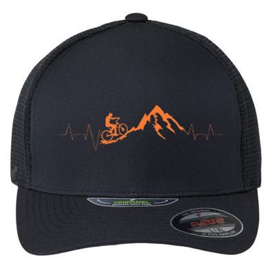 Mountain Bike Heartbea Cute Bike Heartbeat Gift Flexfit Unipanel Trucker Cap