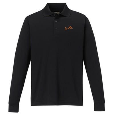 Mountain Bike Heartbea Cute Bike Heartbeat Gift Performance Long Sleeve Polo