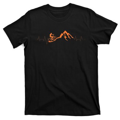 Mountain Bike Heartbea Cute Bike Heartbeat Gift T-Shirt