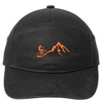 Mountain Bike Heartbea Cute Bike Heartbeat Gift 7-Panel Snapback Hat