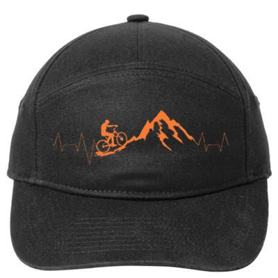 Mountain Bike Heartbea Cute Bike Heartbeat Gift 7-Panel Snapback Hat