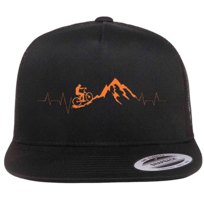 Mountain Bike Heartbea Cute Bike Heartbeat Gift Flat Bill Trucker Hat