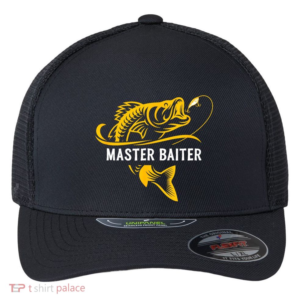 Master Baiter Hoocker Funny Fishing Gift Flexfit Unipanel Trucker Cap