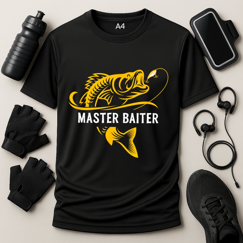 Master Baiter Hoocker Funny Fishing Gift Cooling Performance Crew T-Shirt