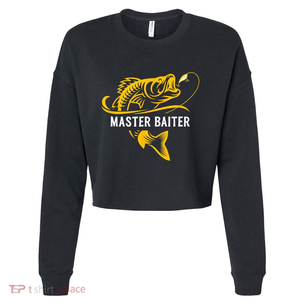 Master Baiter Hoocker Funny Fishing Gift Cropped Pullover Crew